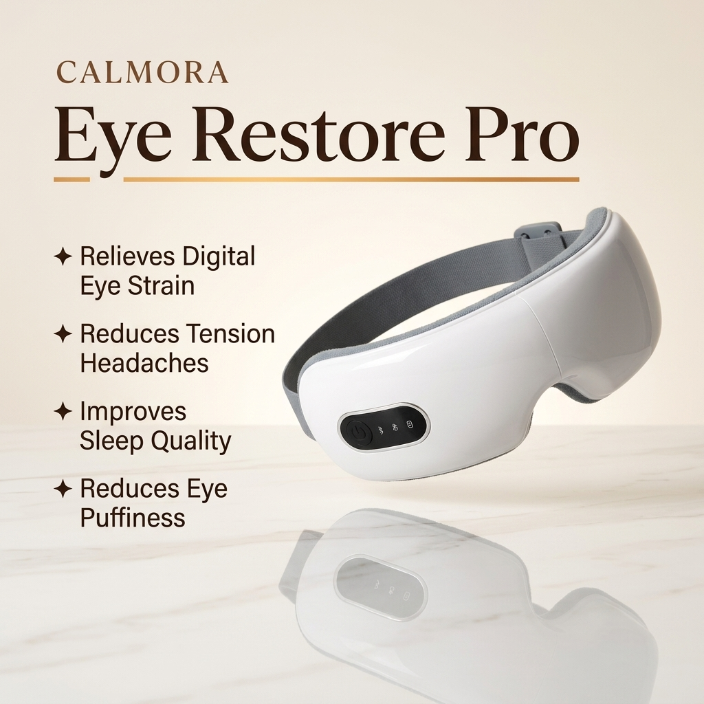 Calmora™ Smart Eye Massager — Heat, Compression & Bluetooth