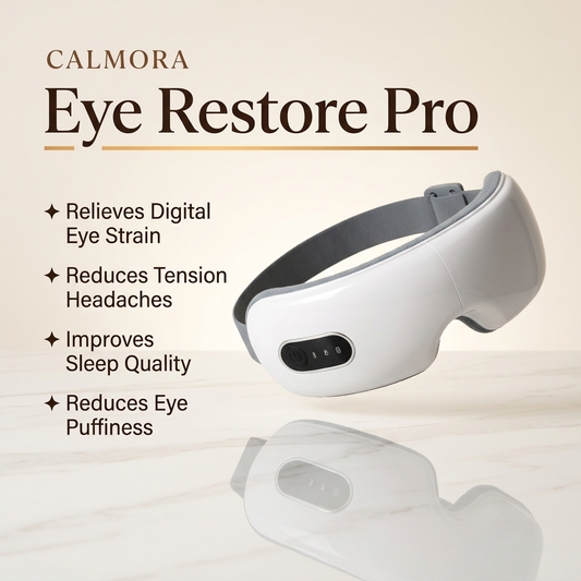Calmora™ Smart Eye Massager — Heat, Compression & Bluetooth